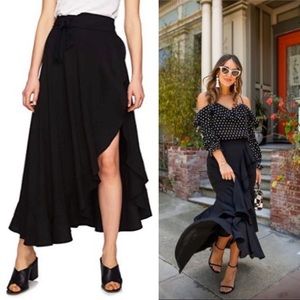 1. State Black Black Wrap Maxi Skirt- NWT